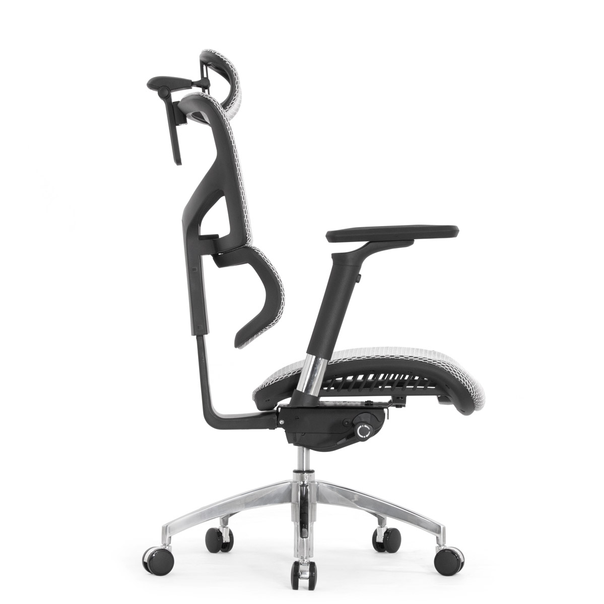 Эргономичное кресло Falto Sail Art 2 (подлокотники 6D (360), сетка, каркас чёрный, белый)