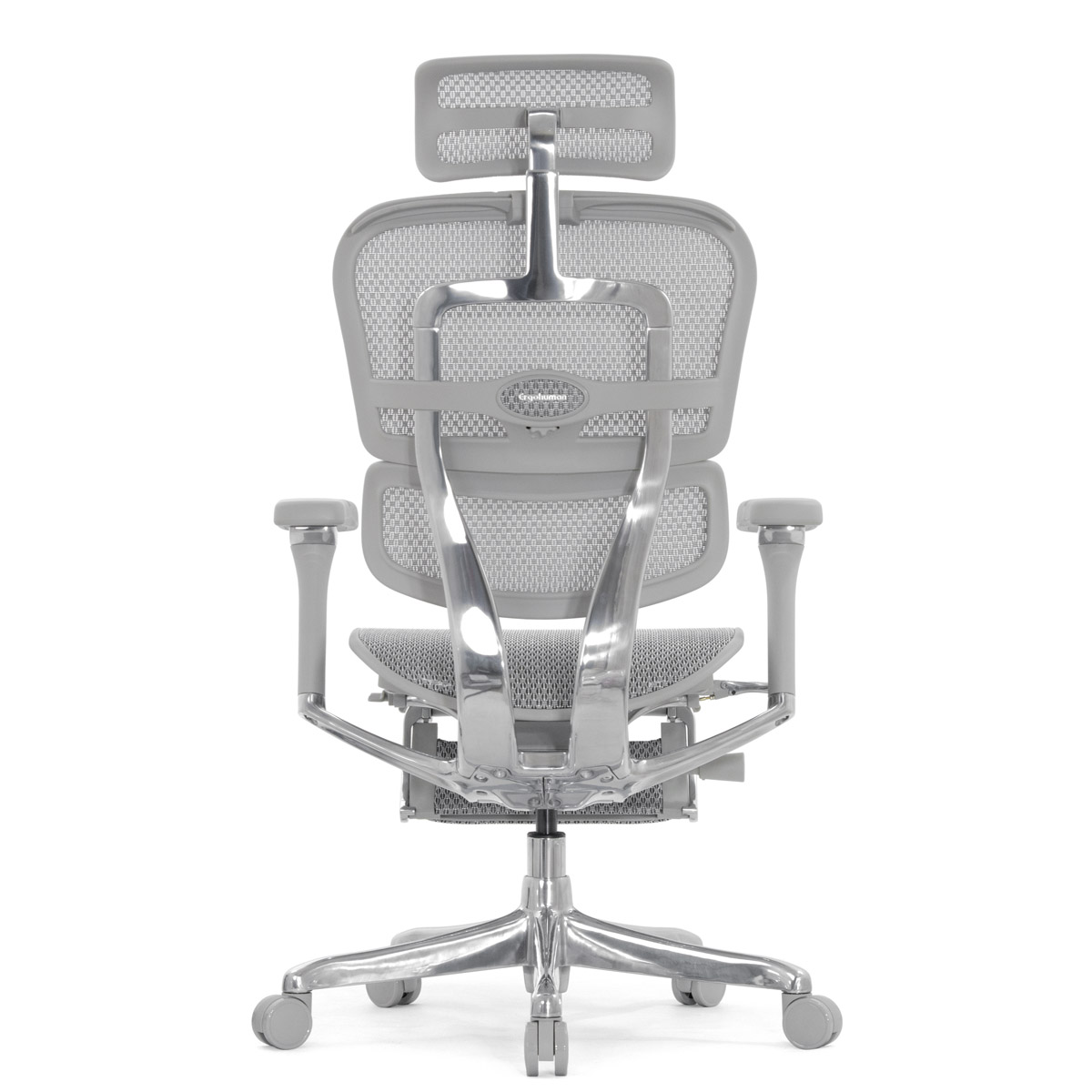 Эргономичное кресло Falto Ergohuman 2 Luxury с подножкой (SmartWork, алюминий, наклон вперёд, сетка, серый)
