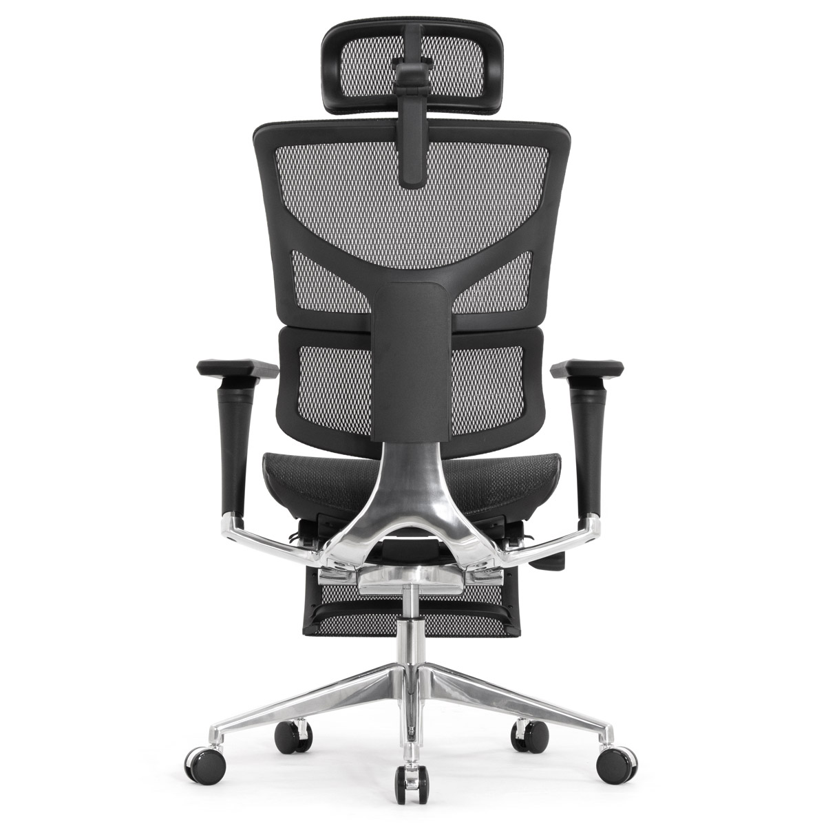 Эргономичное кресло Falto Sail 2 с подножкой (динамичный поясничный упор, подлокотники 6D (360), сетка, чёрный)