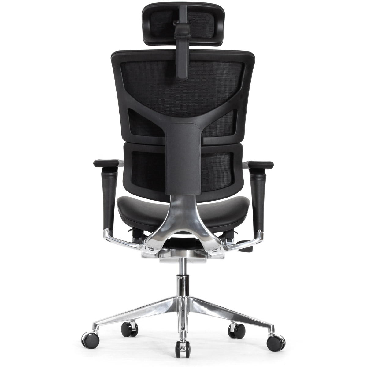 Эргономичное кресло Falto Leater Premium SL (динамичный поясничный упор, натуральная кожа, чёрный)