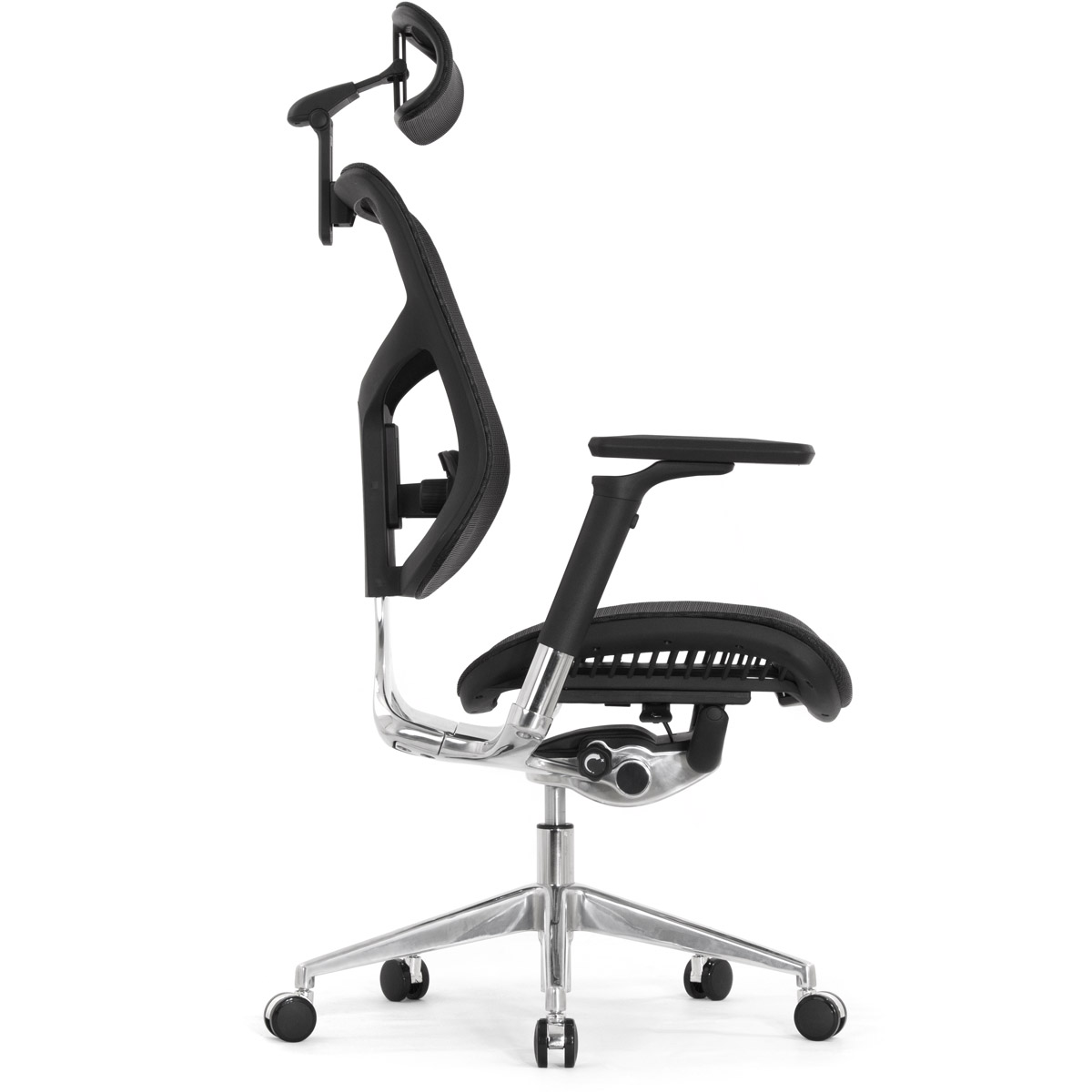 Компьютерное кресло Falto Star Ergo 2 (2D поясничный упор, подлокотники 6D (360), сетка, чёрный)