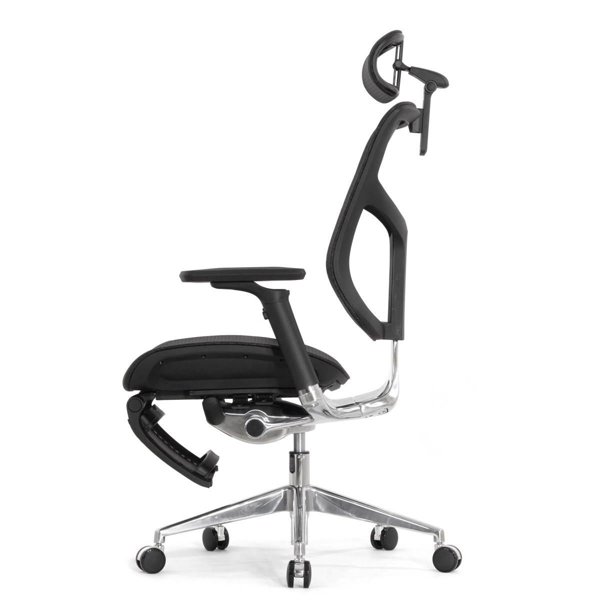 Эргономичное кресло Falto Star 2 с подножкой (подлокотники 6D (360), сетка, цвет чёрный)