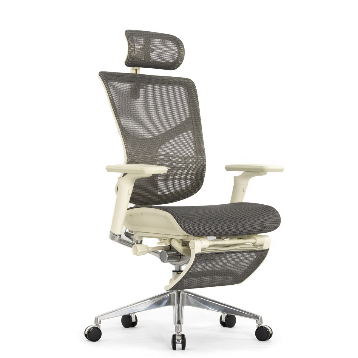 Эргономичное кресло Falto Star 2 с подножкой (подлокотники 6D (360), сетка, цвет светлый)