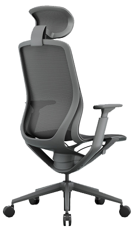 Эргономичное кресло Aria с подголовником сетка, тёмно-серое