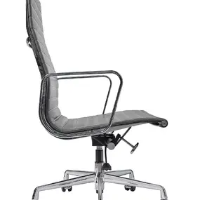 Эргономичное кресло Eames HB Ribbed Office Chair EA 119, кожа графит