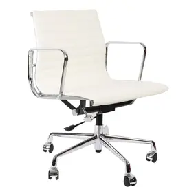 Эргономичное кресло Eames Ribbed Office Chair EA 117, белая кожа