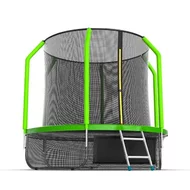 Батут Evo Jump Cosmo 8 ft, с внутренней сеткой и лестницей (зелёный) + нижняя сеть