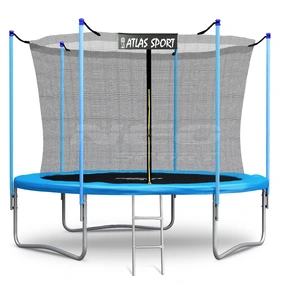 Батут Atlas Sport 252 см (8 ft) с внутренней сеткой и лестницей, Blue