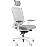 Эргономичное кресло Falto TRIUM TRI 11WALM/GY-GY (каркас белый / спинка серая / сиденье серое)
