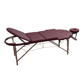Складной массажный стол Unix  Comfort 3 Section Burgundy