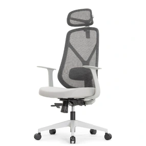 Эргономичное кресло Falto Kuraj (поясничный упор, сетка, ткань, серый)
