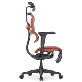 Геймерское кресло Falto Ergohuman 2 Ultra Game с подножкой (наклон вперёд, сетка, чёрный с красным)