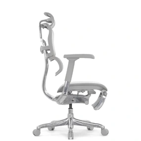 Эргономичное кресло Falto Ergohuman 2 Elite с подножкой (алюминий, наклон вперёд, сетка, серый)