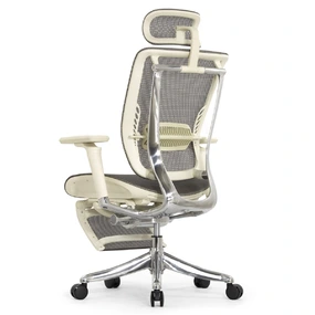Эргономичное кресло Falto Spring 2 с подножкой (поясничный валик, подлокотники 6D (360), сетка, светлый)