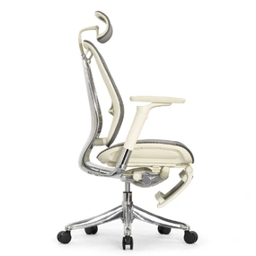 Эргономичное кресло Falto Spring 2 с подножкой (поясничный валик, подлокотники 6D (360), сетка, светлый)