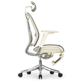 Эргономичное кресло Falto Spring 2 с подножкой (поясничный валик, подлокотники 6D (360), сетка, светлый)