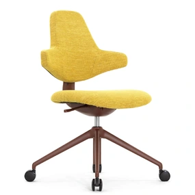 Эргономический стул Falto SOKOA ACTIV (отклонение, каркас бордо, ткань, жёлтый)