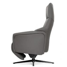 Кресло-реклайнер Falto Titanio (2 мотора, zero, аккумулятор, натуральная кожа, тёмно-серый)