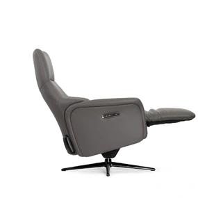 Кресло-реклайнер Falto Titanio (2 мотора, zero, аккумулятор, натуральная кожа, тёмно-серый)