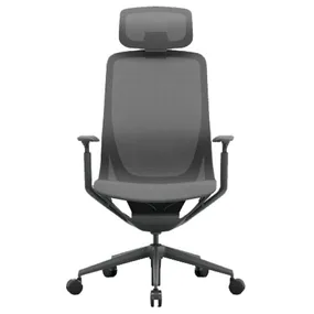 Эргономичное кресло Aria с подголовником сетка, тёмно-серое