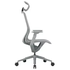 Эргономичное кресло Aria с подголовником сетка, светло-серое
